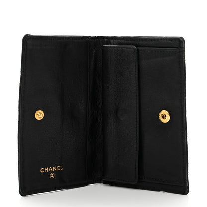 Chanel Satin Stitched Flap Card Holder Black 5 of 8