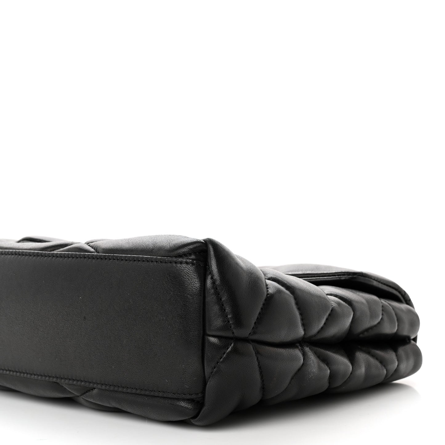 Lambskin Quilted Sade Puffer Envelope Clutch Black