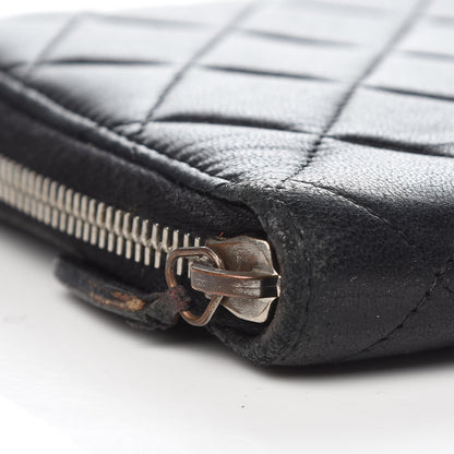 Chanel Lambskin Quilted Large Zip Around Organizer Wallet Black 9 of 14