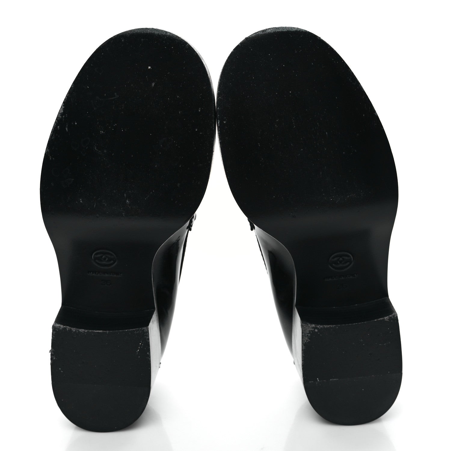Chanel Patent CC Heart Loafers 36 Black 5 of 9