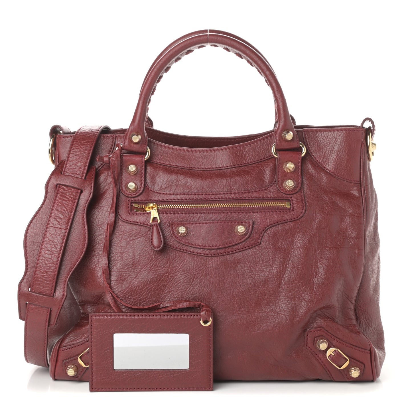 Agneau Giant 12 Gold Hardware Velo Rouge Cerise