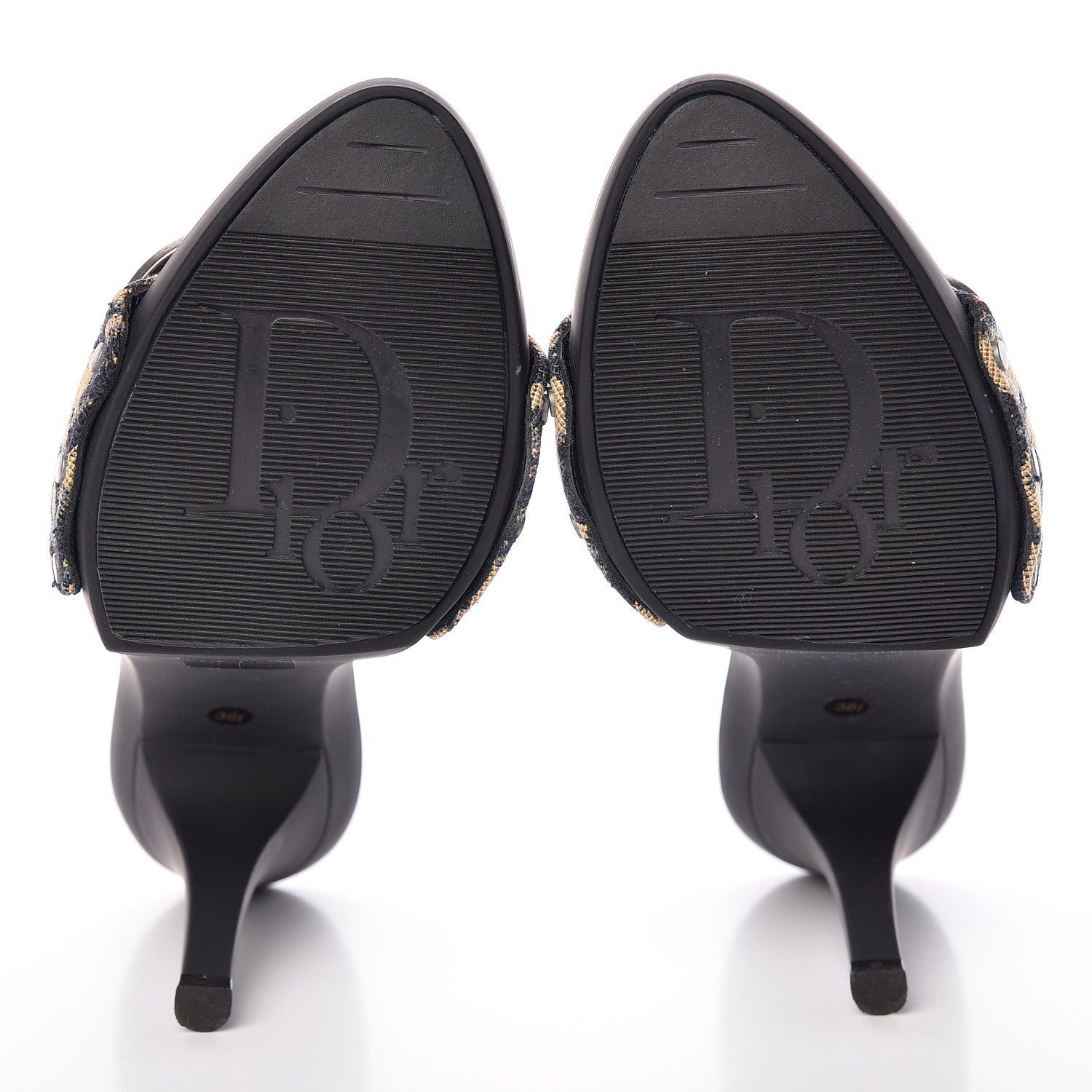 Christian Dior Canvas Monogram Sandals 38.5 Blue Marine 5 of 11