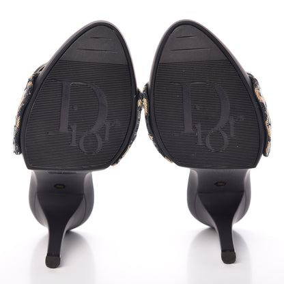 Christian Dior Canvas Monogram Sandals 38.5 Blue Marine 5 of 11