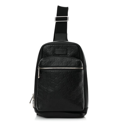 Gucci Guccissima Sling Backpack Black 1 of 12