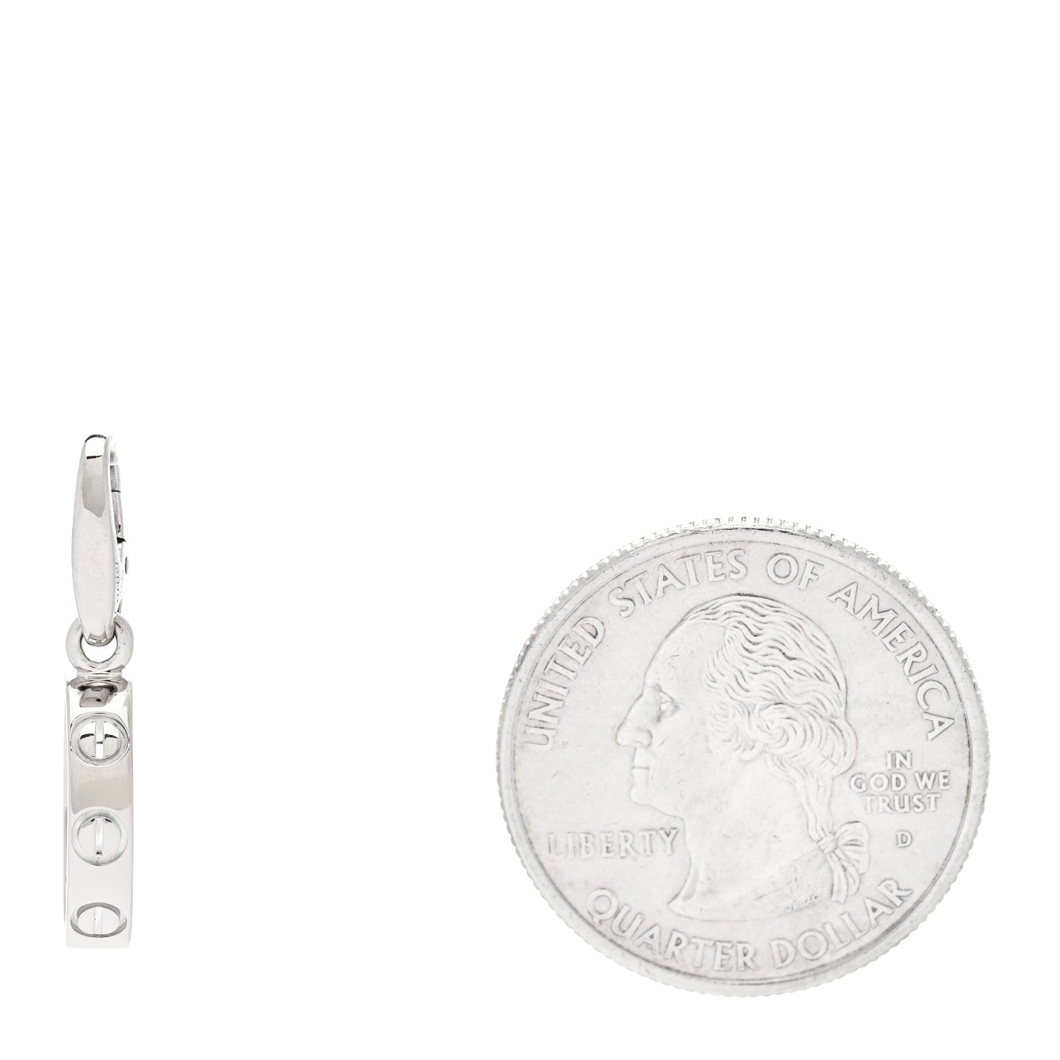 Cartier 18K White Gold LOVE Ring Charm 2 of 5