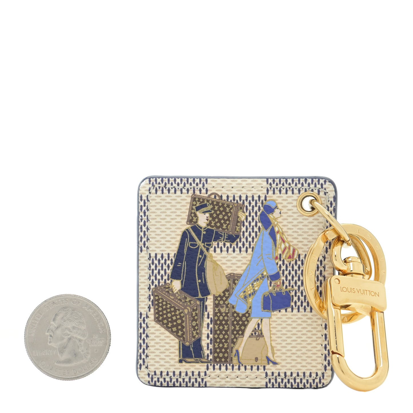 Damier Azur Illustre Groom Key Holder
