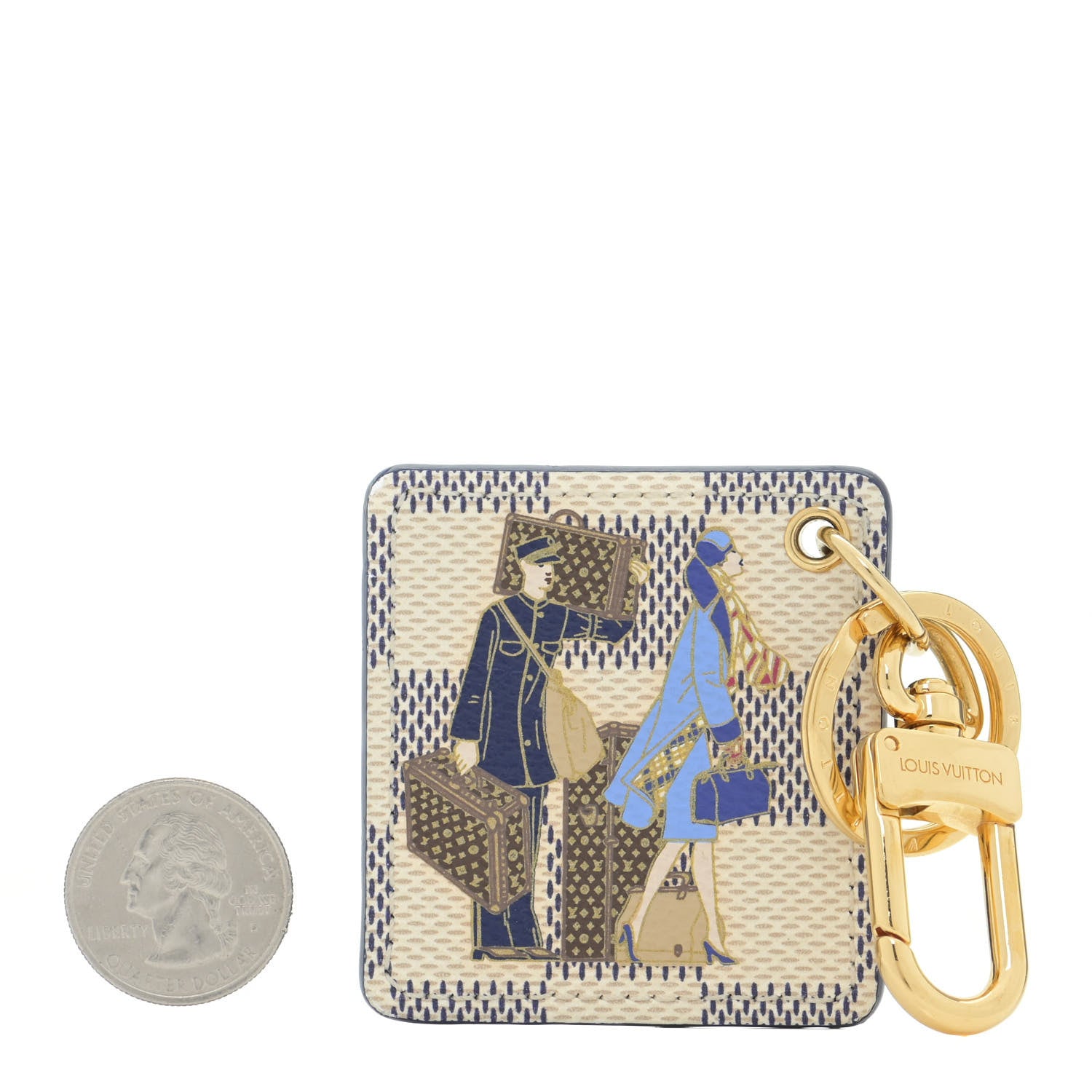 Louis Vuitton Damier Azur Illustre Groom Key Holder 2 of 4