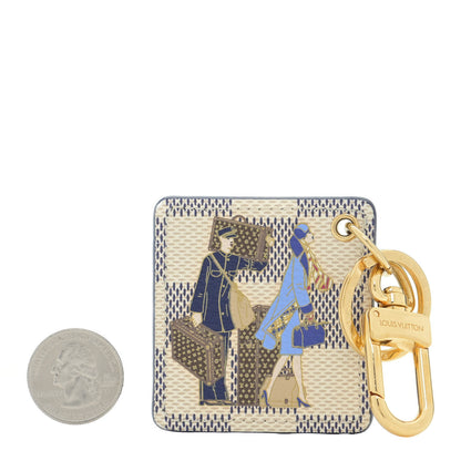 Louis Vuitton Damier Azur Illustre Groom Key Holder 2 of 4