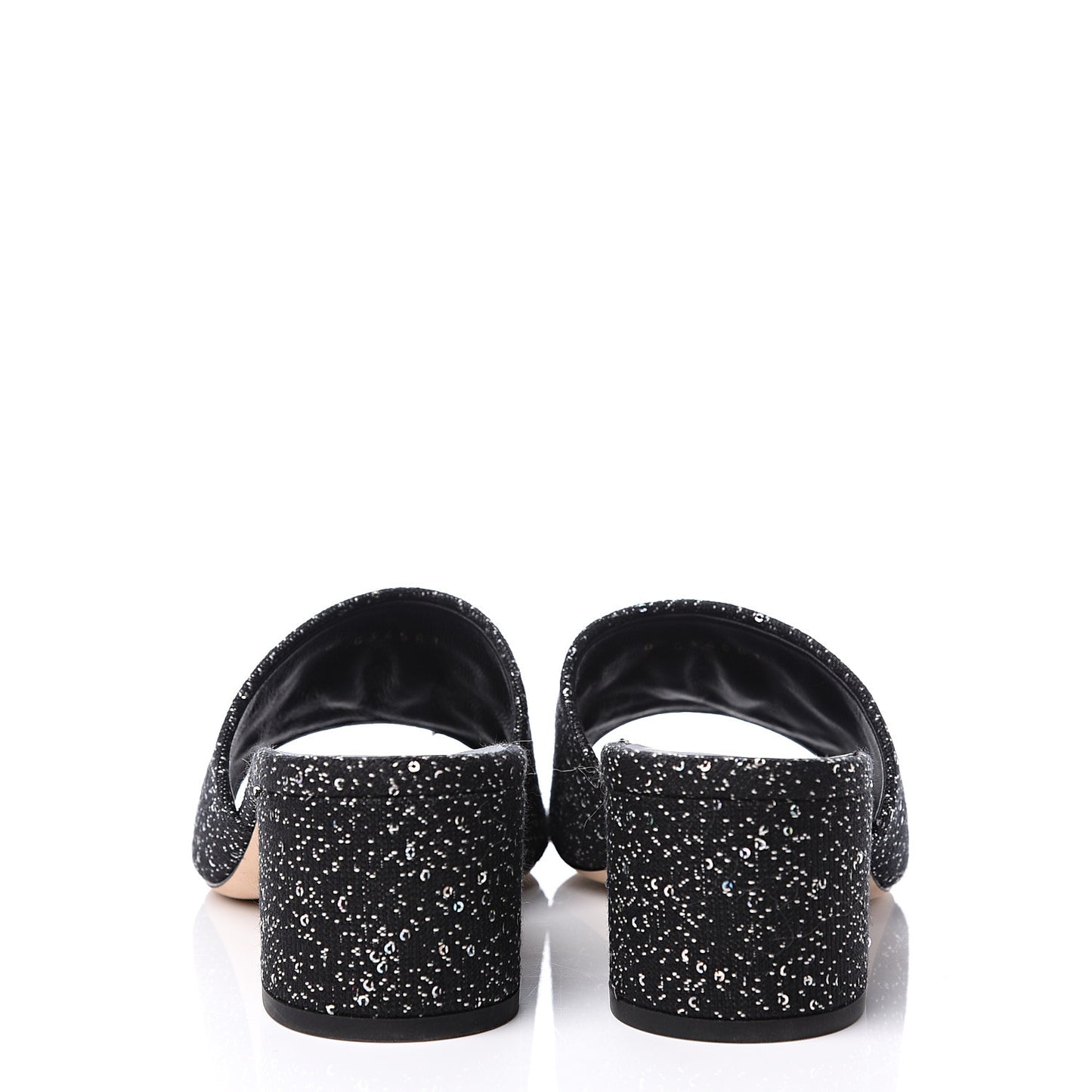 Tweed CC Mules 36 Black White