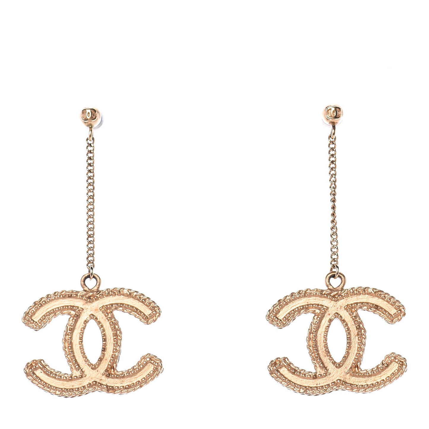 CC Drop Earrings Matte Gold