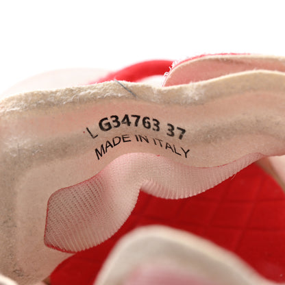Chanel Mesh Lycra Womens CC Sneakers 37 White Red 7 of 12