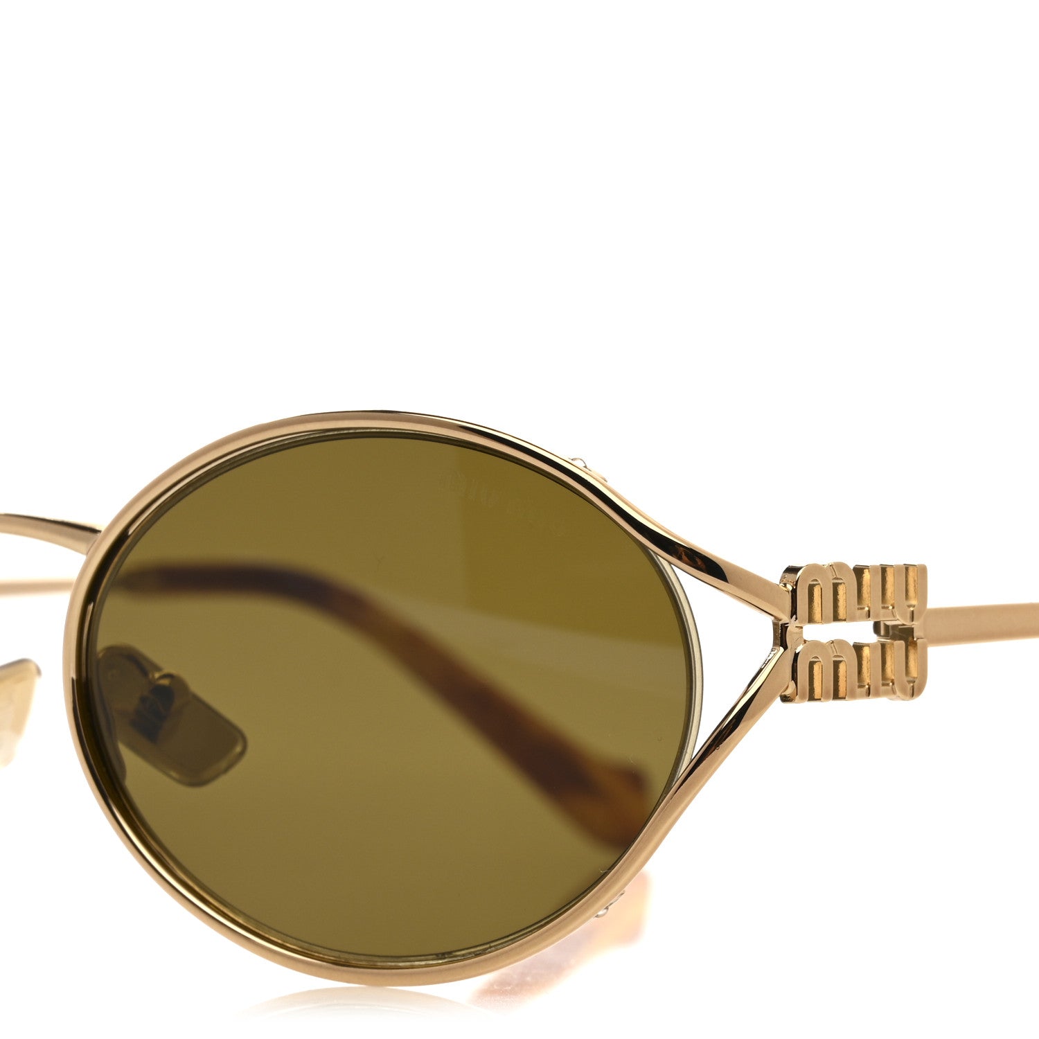 Miu Miu Metal Oval Sunglasses SMU52Y Black Gold 7 of 8