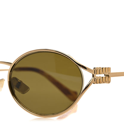 Miu Miu Metal Oval Sunglasses SMU52Y Black Gold 7 of 8