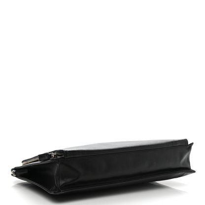 Prada Saffiano Cuir Front Zip Pocket Briefcase Black 4 of 13