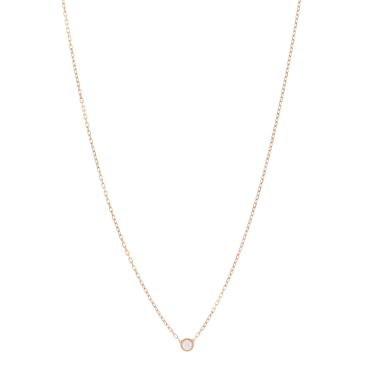 18K Pink Gold Diamond SM D'Amour Pendant Necklace