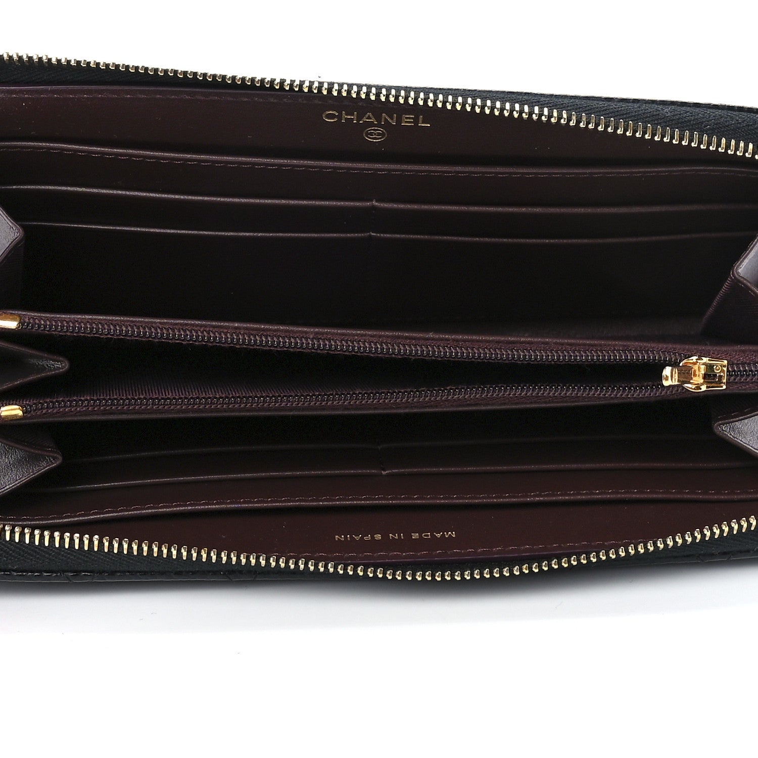 Chanel Caviar Quilted Large Gusset Zip Around Wallet Black 4 of 12