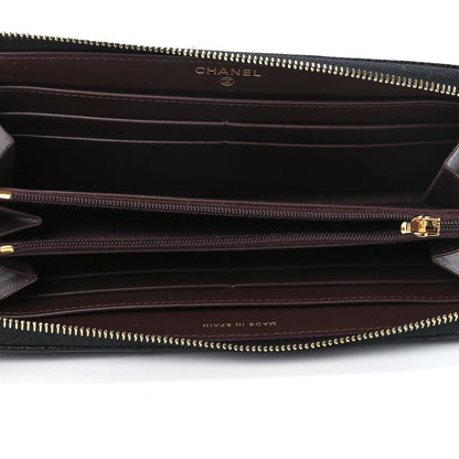 Chanel Caviar Quilted Large Gusset Zip Around Wallet Black 4 of 12
