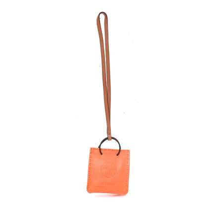 Hermes Milo Lambskin Swift Shopping Bag Charm Feu Gold 1 of 4