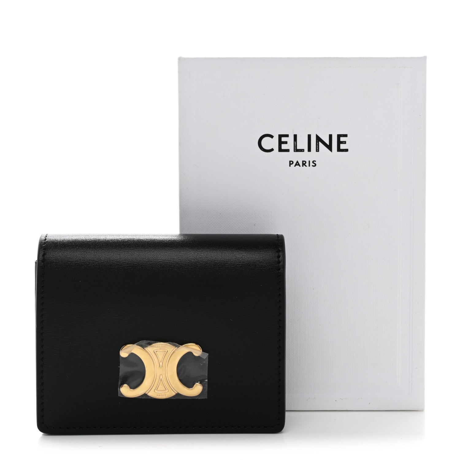 Celine Shiny Calfskin Triomphe Busincess Card Holder Black 9 of 9