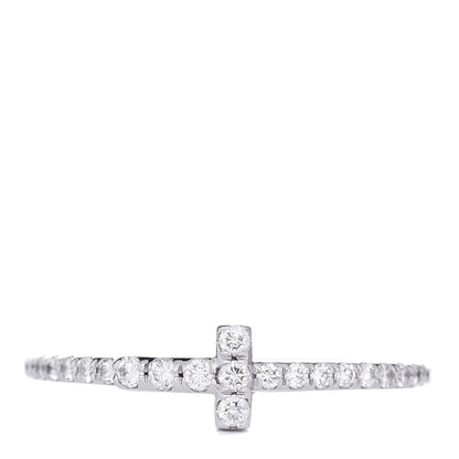 Tiffany 18K White Gold Diamond T Wire Pave Ring 49 5 1 of 5