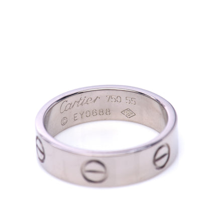 Cartier 18K White Gold 5.5mm LOVE Ring 55 7.25 5 of 5