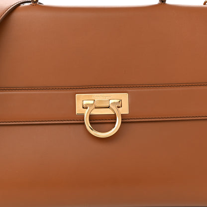 Salvatore Ferragamo Calfskin Large Sofia Shoulder Bag Brown 7 of 9