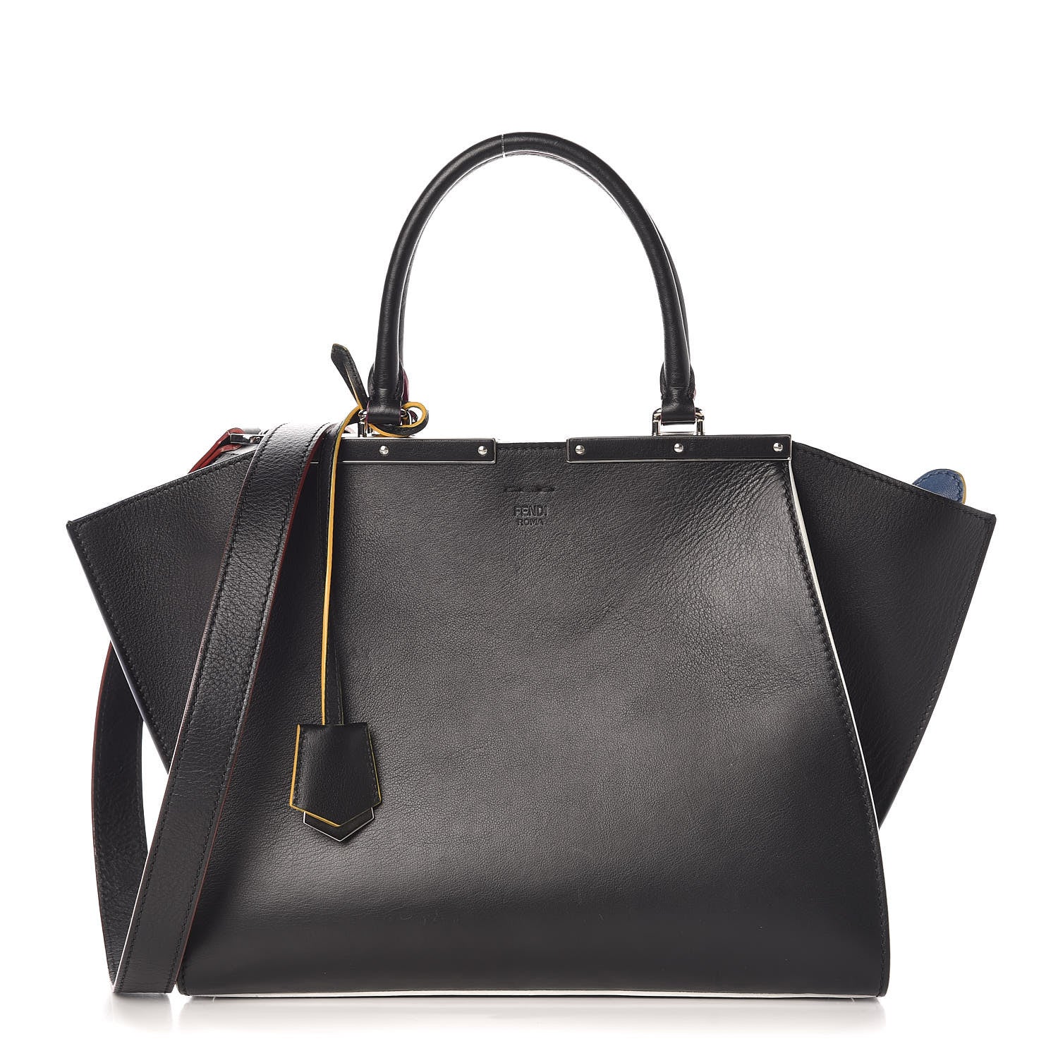 Fendi Vitello Dolce Shiny Nappa Petite 3Jours Tote Black Iris 1 of 10