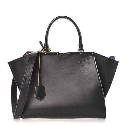 Fendi Vitello Dolce Shiny Nappa Petite 3Jours Tote Black Iris 1 of 10