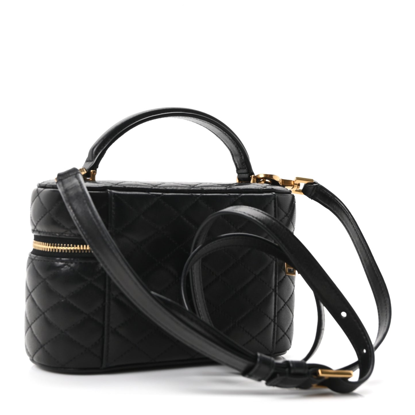 Lambskin Quilted Mini Gaby Vanity Case Black