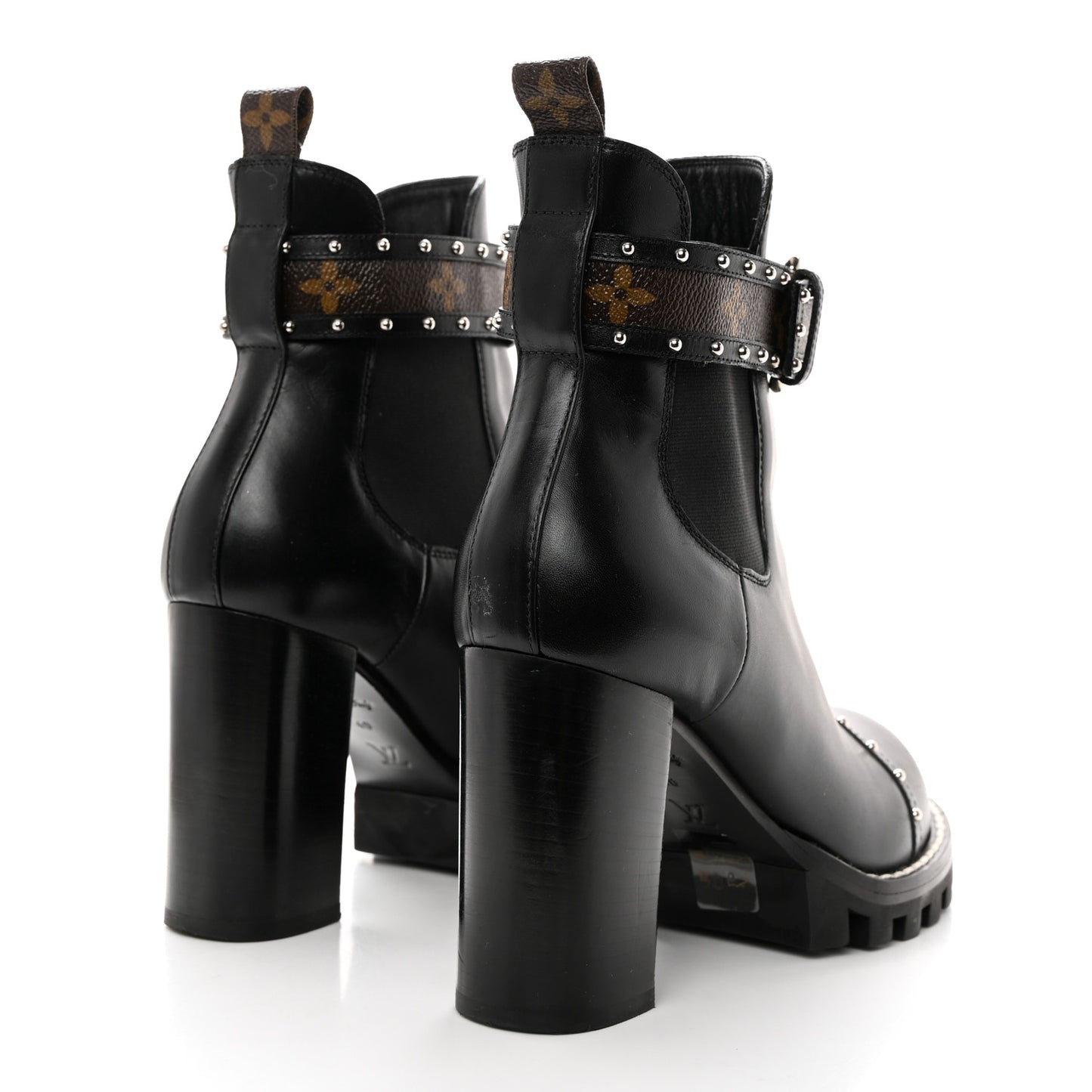 Calfskin Monogram Star Trail Chelsea Ankle Boots 40 Black
