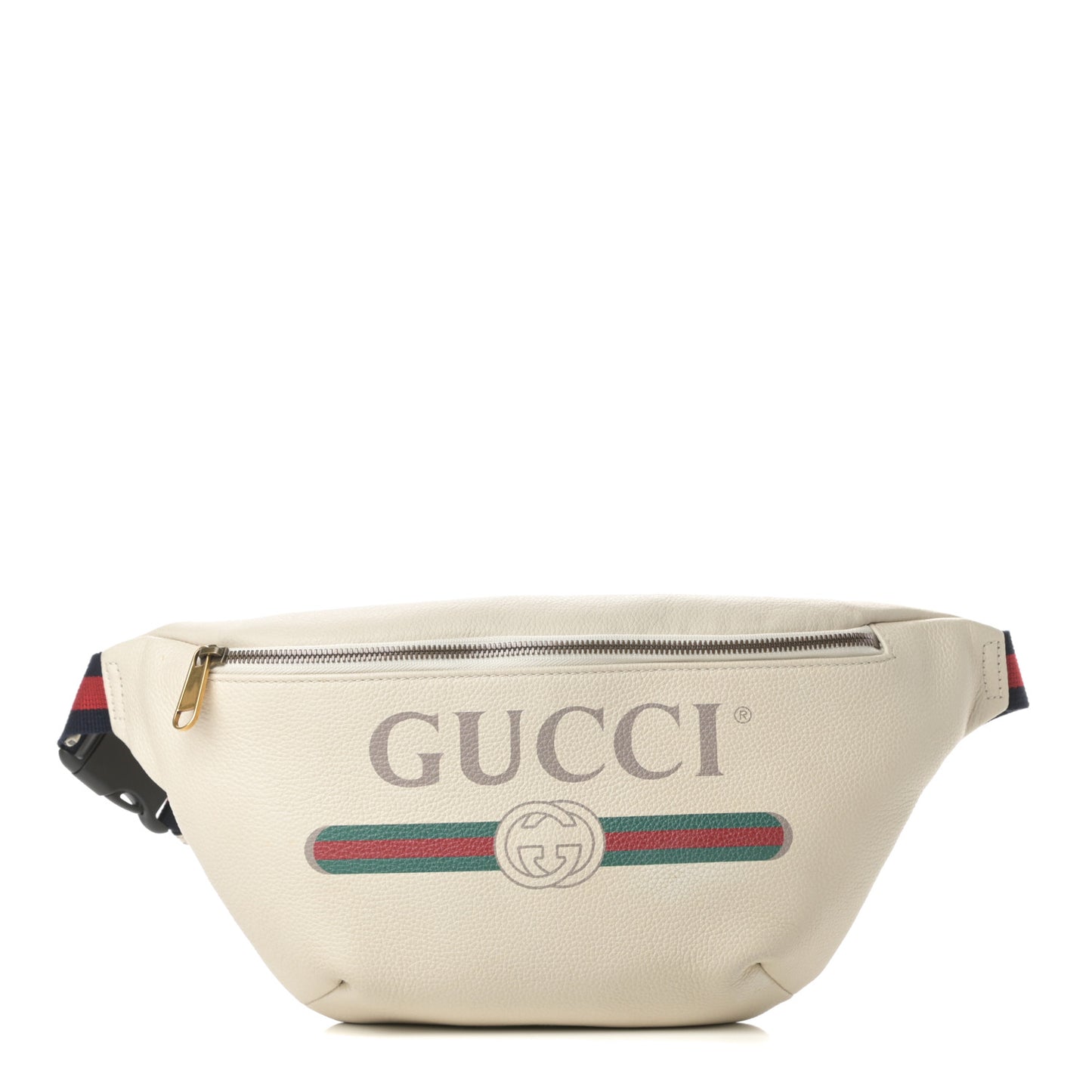 Grained Calfskin Logo Belt Bag White