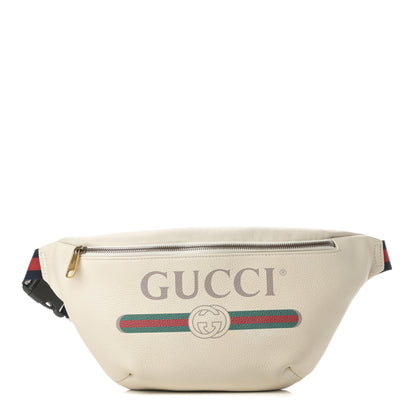 Gucci Grained Calfskin Logo Belt Bag White 1 of 11