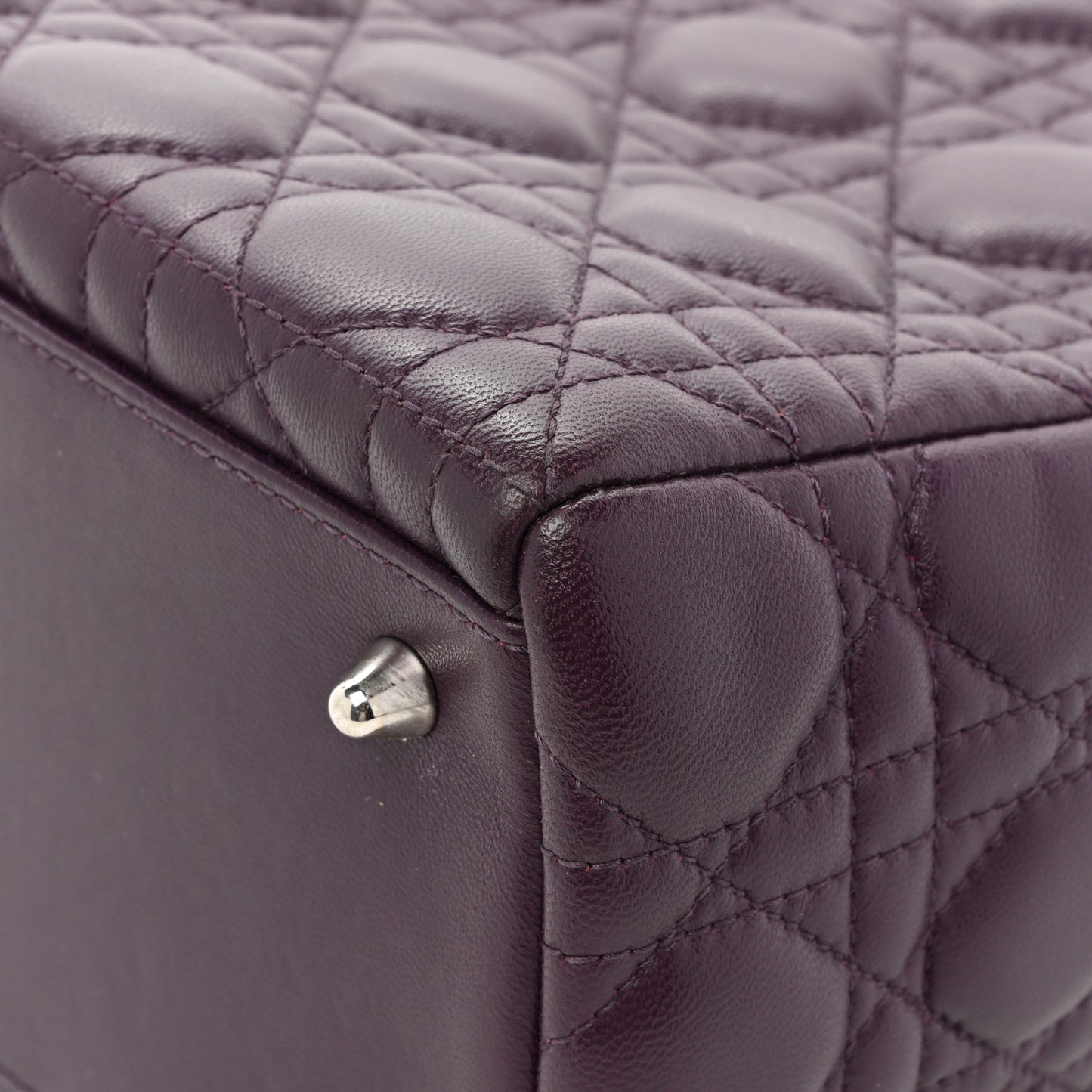 Lambskin Cannage Medium Lady Dior Purple