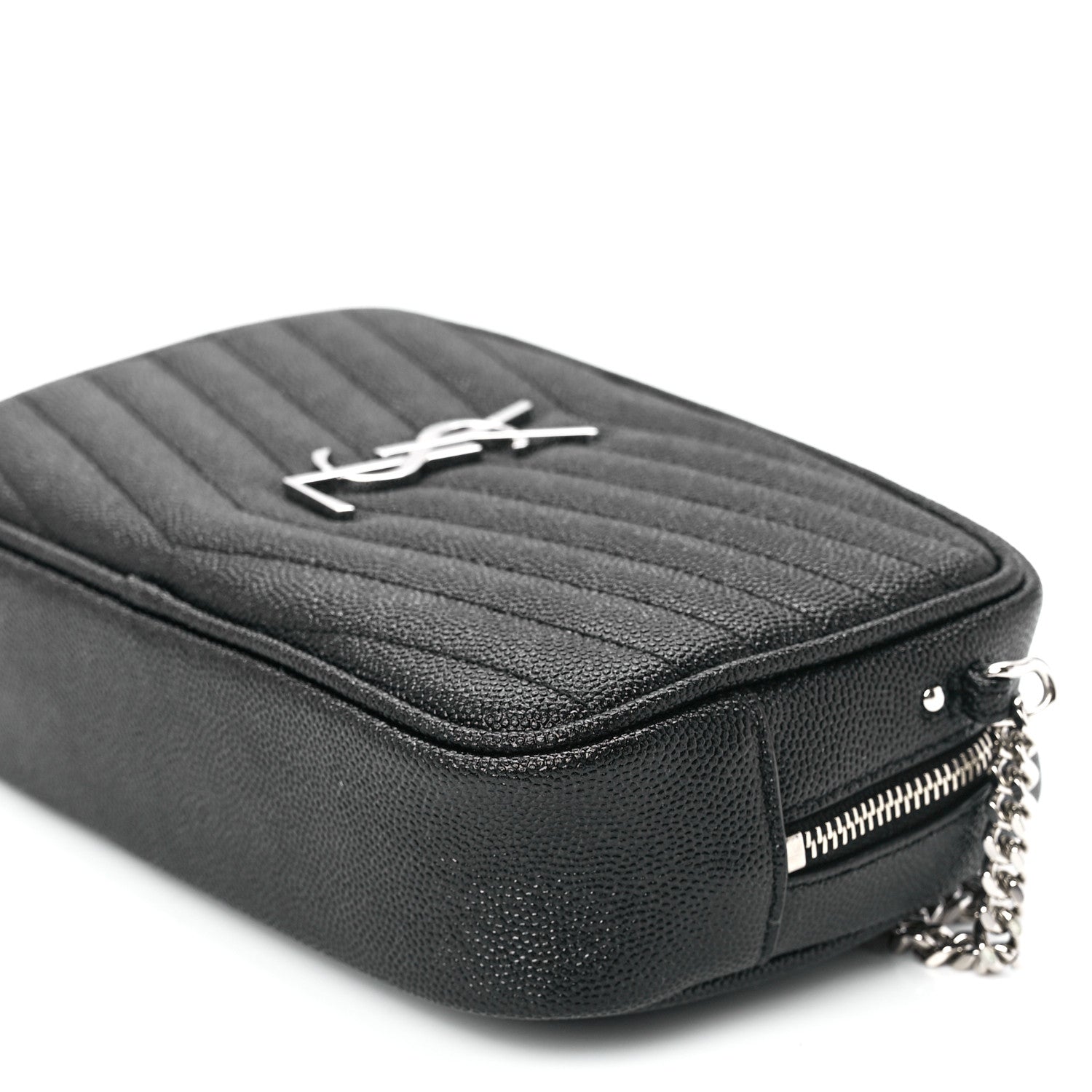 Saint Laurent Grain De Poudre Matelasse Monogram Mini Lou Camera Bag Black 11 of 12