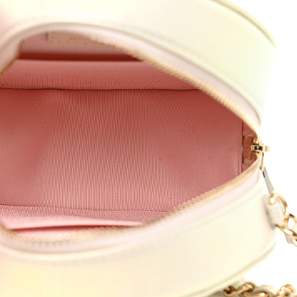 Chanel Iridescent Lambskin Quilted Round Clutch With Chain Ivory 5 of 8