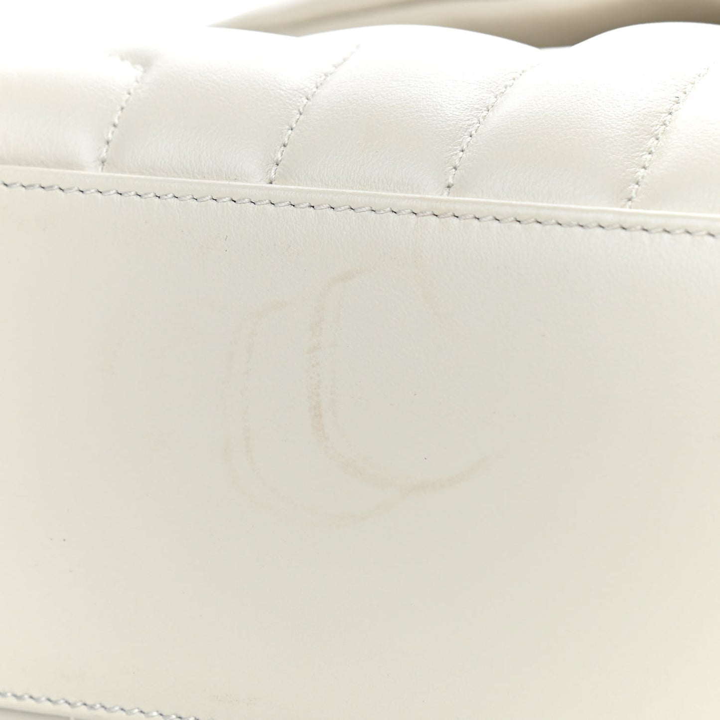 Calfskin Y Quilted Monogram Small Loulou Chain Satchel Ivory