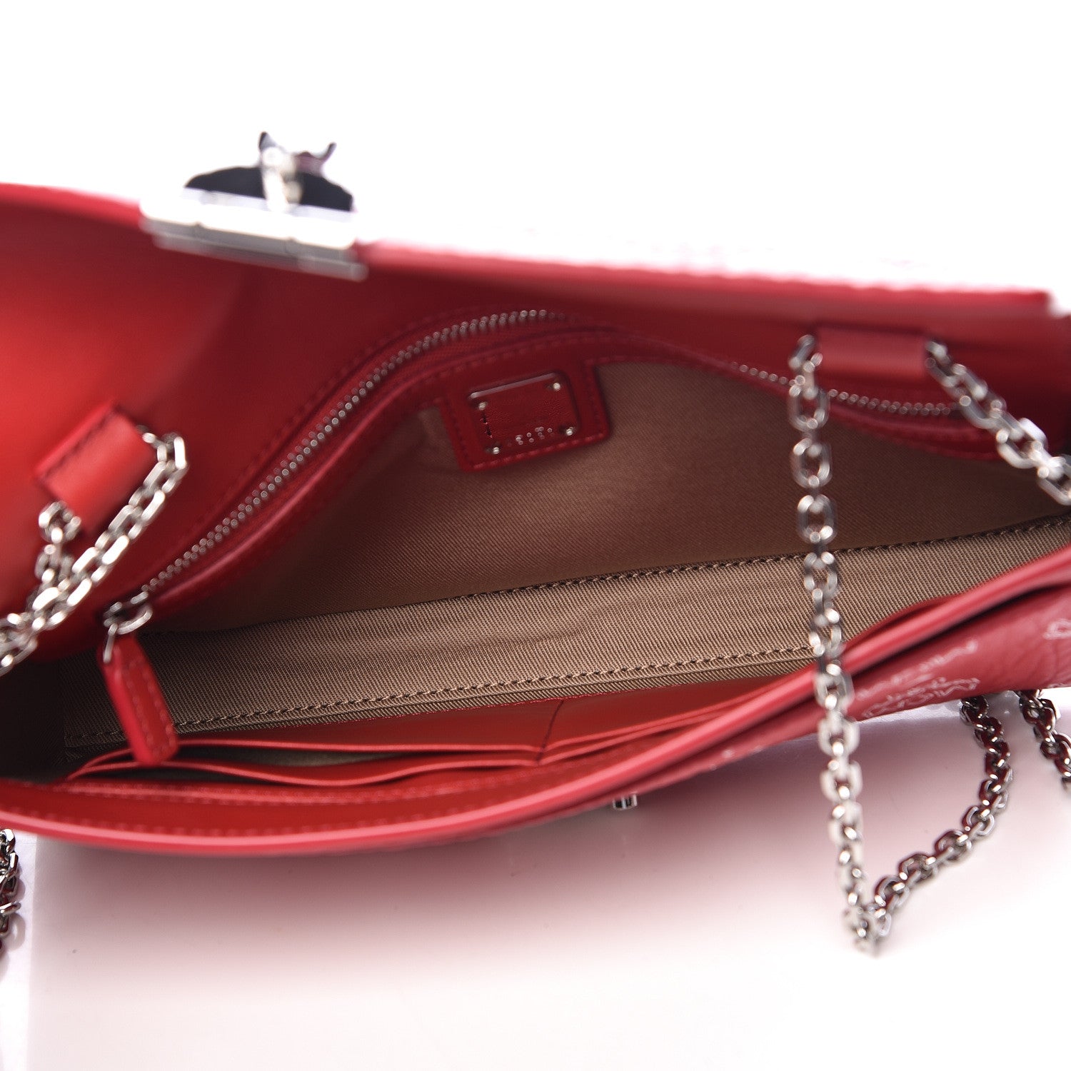 MCM Visetos Monogram Medium Millie Crossbody Bag Ruby Red 5 of 10