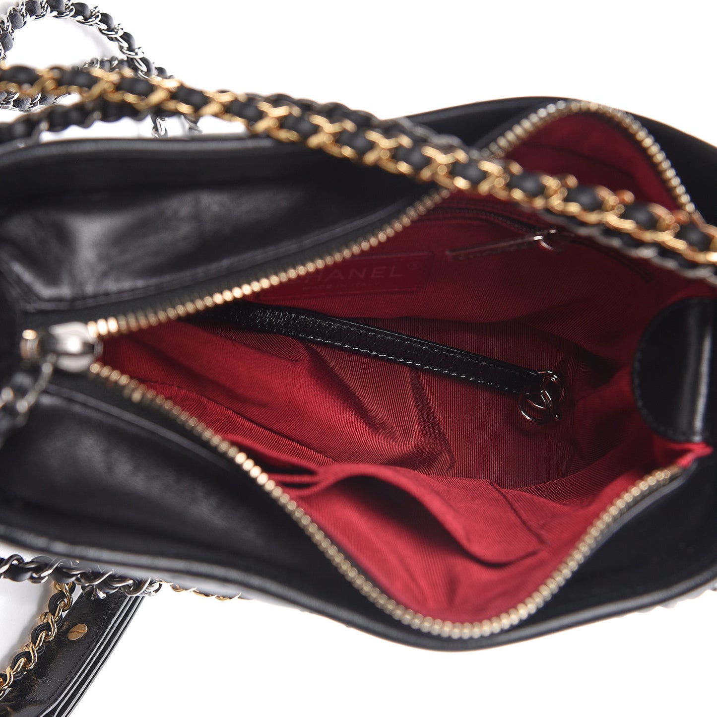 Aged Calfskin Quilted Small Gabrielle Hobo Black