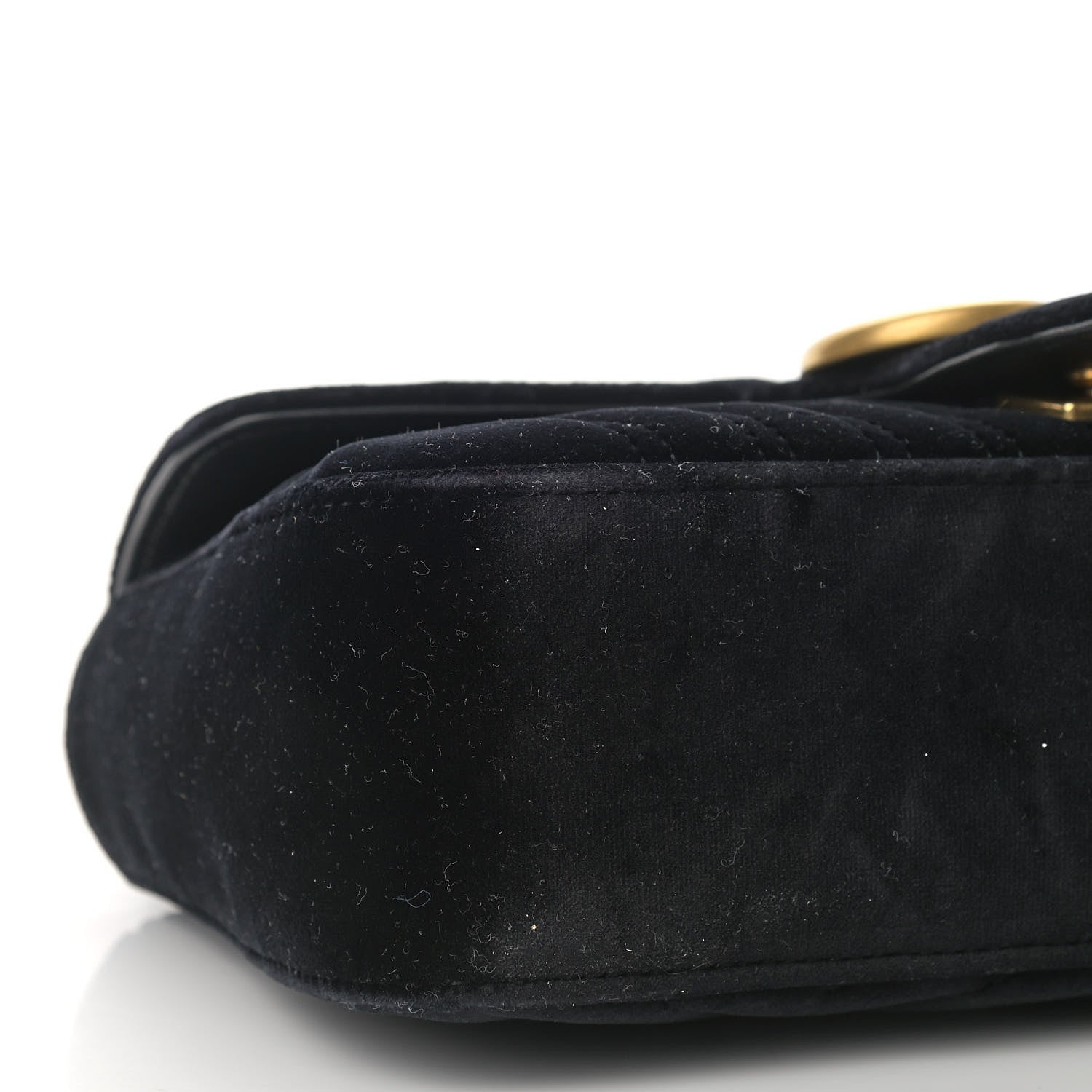Gucci Velvet Matelasse Small GG Marmont Shoulder Bag Black 9 of 12