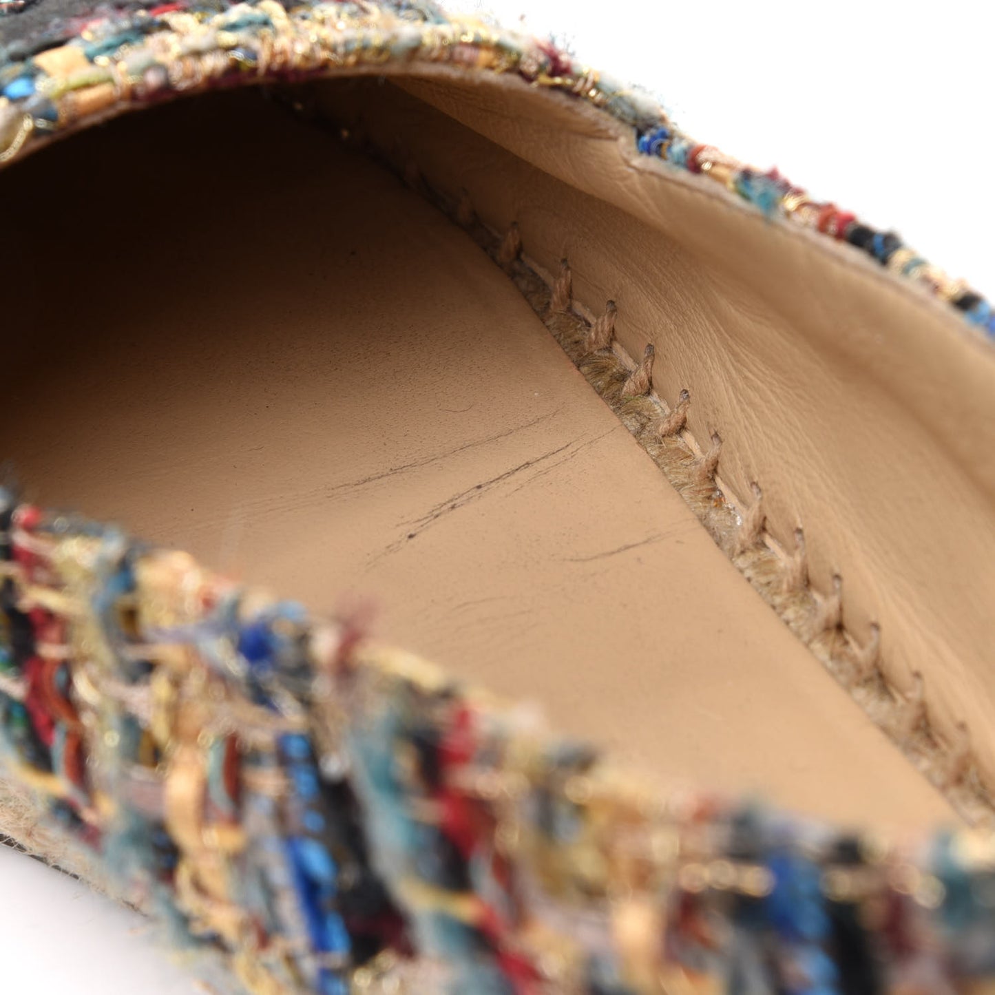 Tweed Grosgrain CC Espadrilles 37 Multicolor