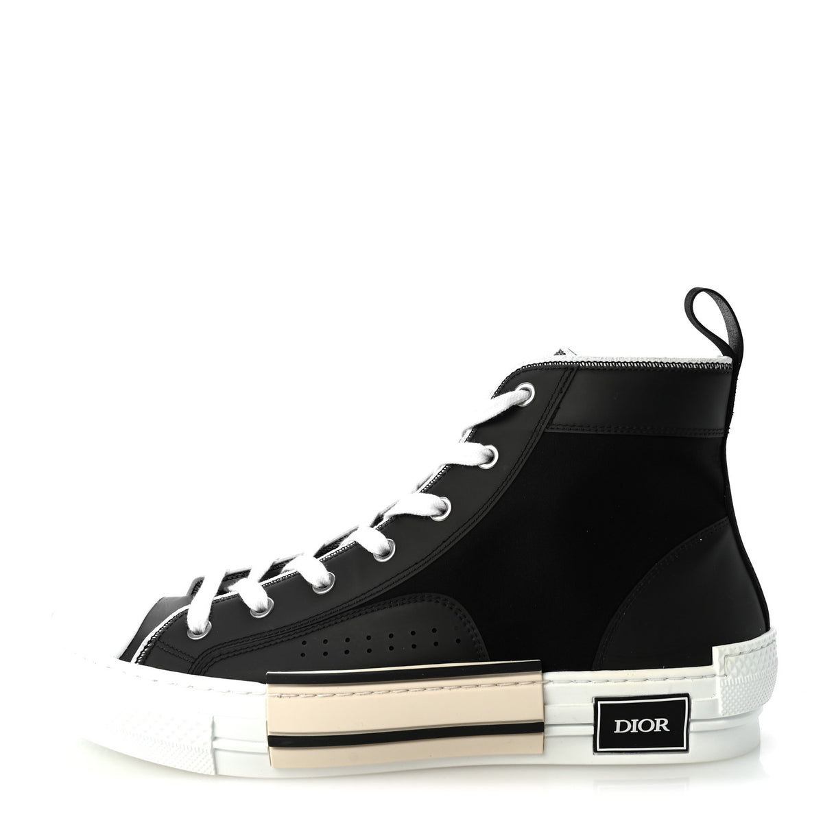 Christian Dior Nylon Calfskin Mens B23 High Top Sneakers 44 Black 1 of 9