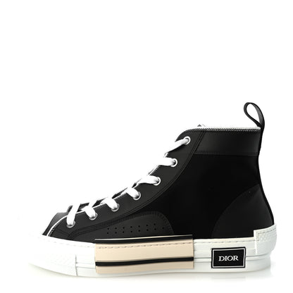 Christian Dior Nylon Calfskin Mens B23 High Top Sneakers 44 Black 1 of 9