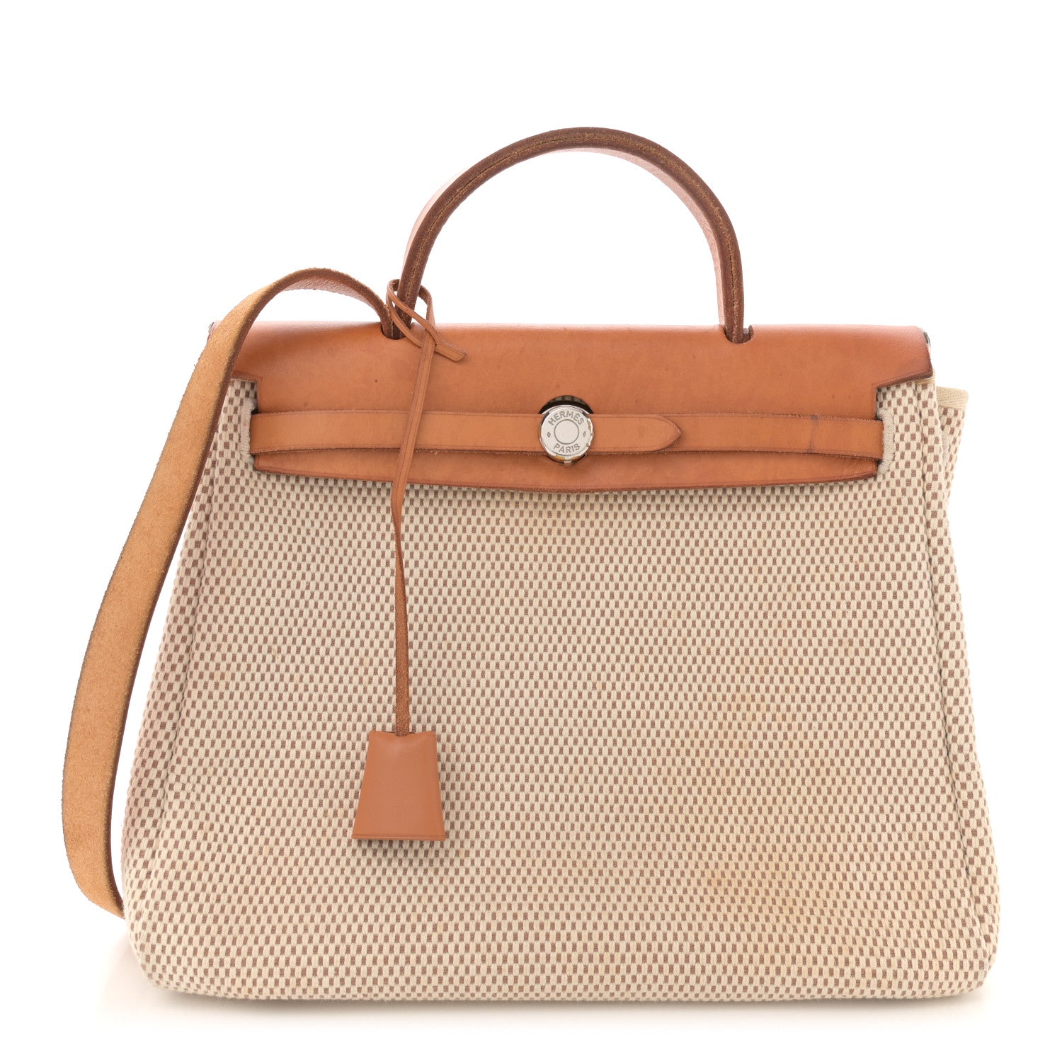 Hermes Toile Vache Calfskin Herbag 30 PM Naturel 1 of 13