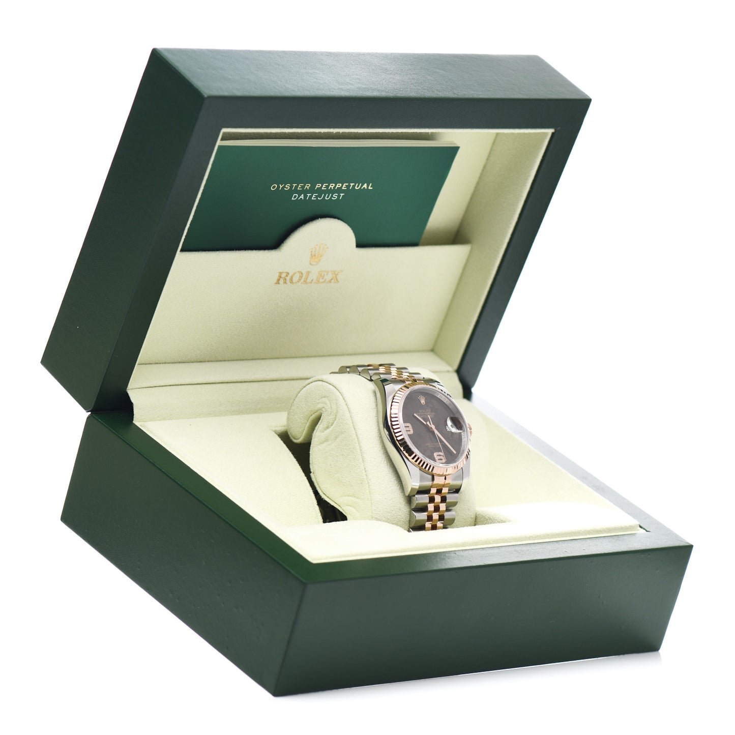 Stainless Steel 18K Everose Gold Diamond 36mm Oyster Perpetual Datejust Watch Chocolate Flowers 116231