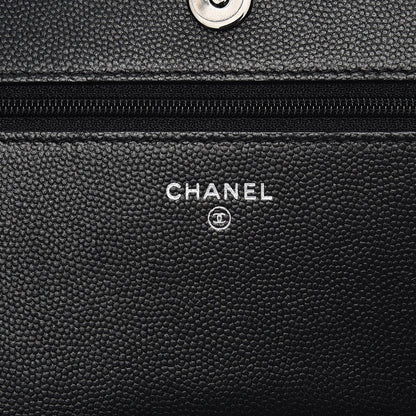 Chanel Caviar Quilted Boy Wallet On Chain WOC So Black 6 of 10