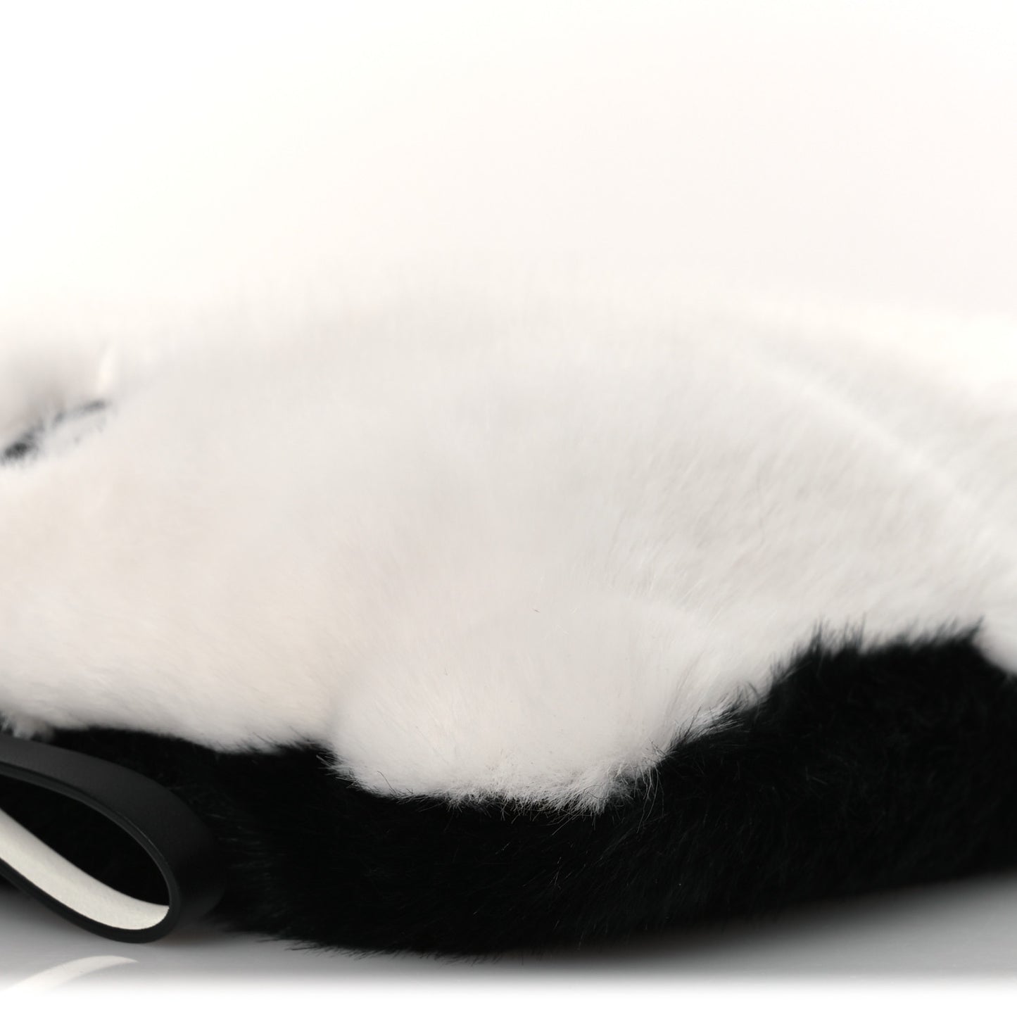 Faux Fur Two Tone Large GV3 Pouch Wristlet Black White