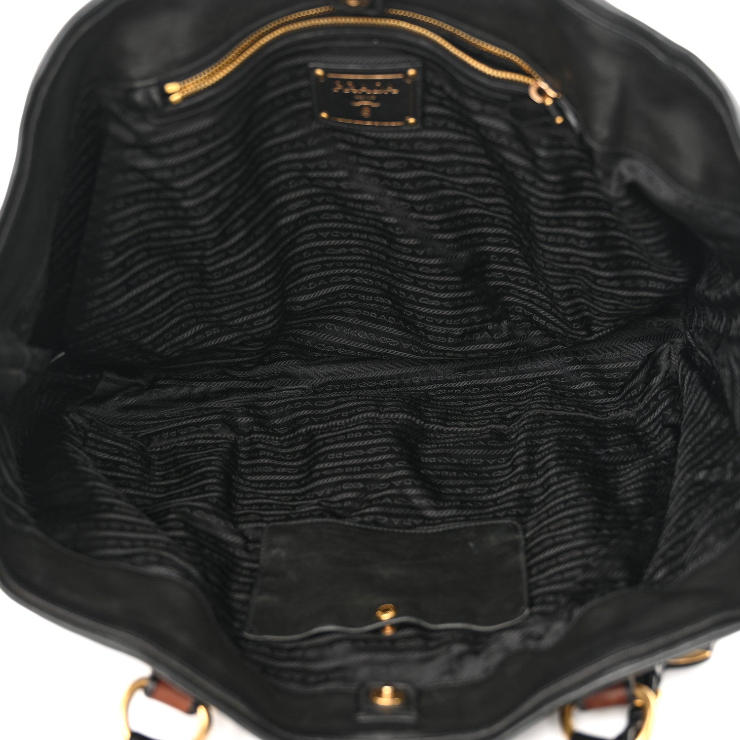 Prada Tessuto Vitello Daino Tote Black Bruciato 5 of 10
