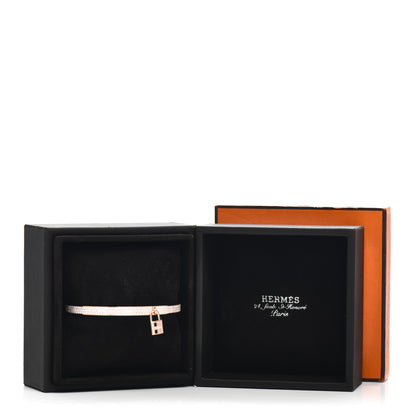 Hermes 18K Rose Gold Diamond Pave Kelly Clochette Cuff Bracelet ST 4 of 4