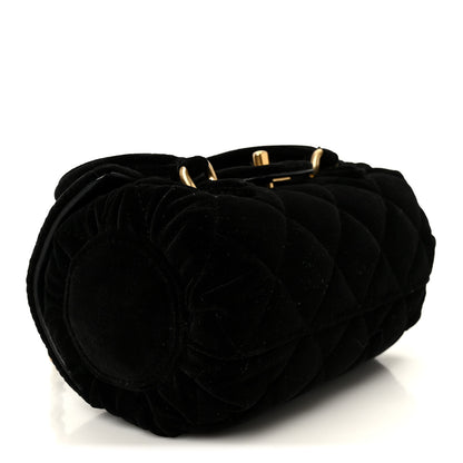 Chanel Velvet Quilted Mini Top Handle Flap Black 4 of 13