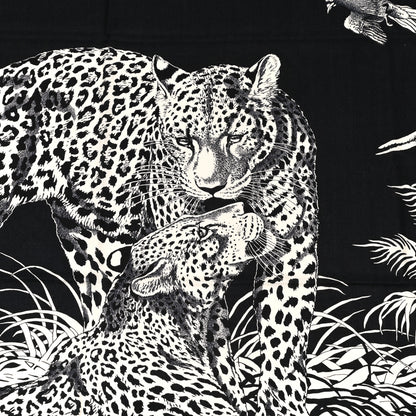 Hermes Cashmere Silk Jungle Love Tattoo Shawl 140 Bleu Black White 7 of 9